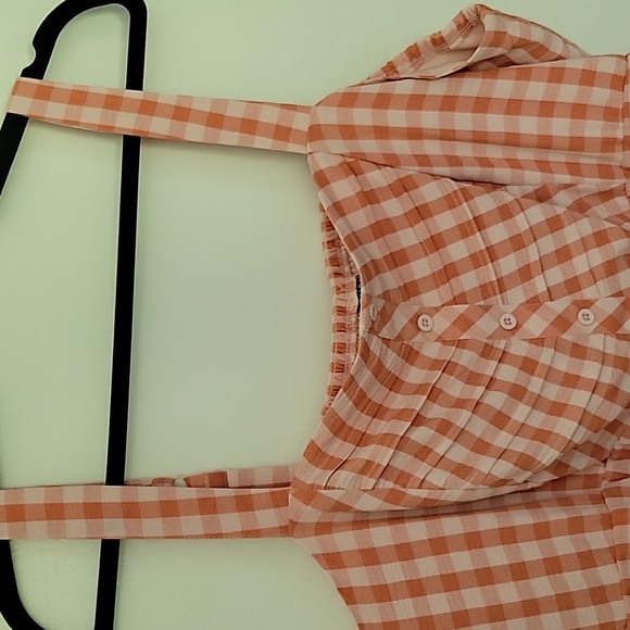 Torrid Pink Plaid Midi Seersucker Button Front Dress - Picture 4 of 12